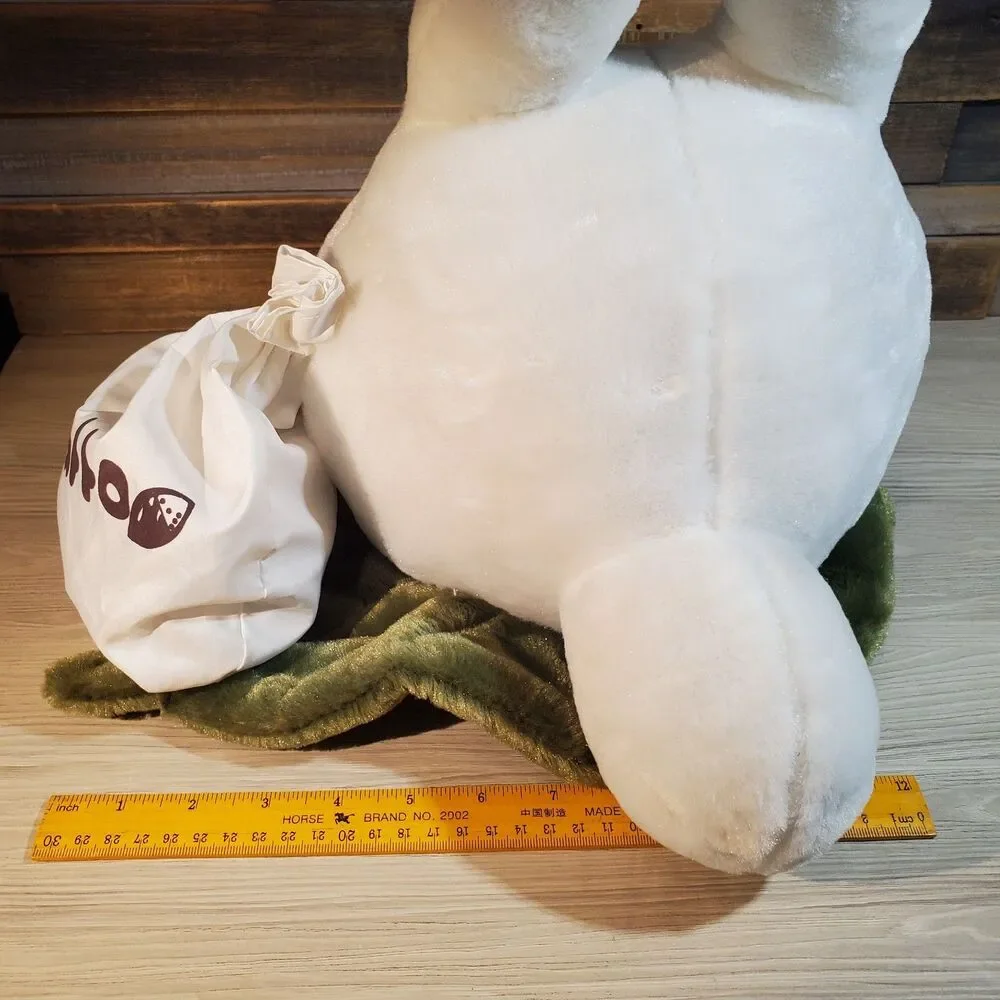 My Neighbor Totoro 12 Inch Coussin Nakayoshi Blanc White w/Bag On Leaf Plush